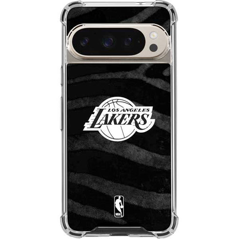 NBA Los Angeles Lakers Black Animal Print Pixel 9/9 Pro Clear Case